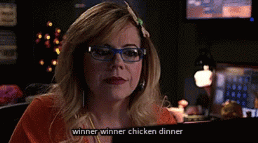 She Win The Game Winner Winner Chicken Dinner GIF