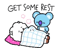 Sheep and Koala Resting on Bed