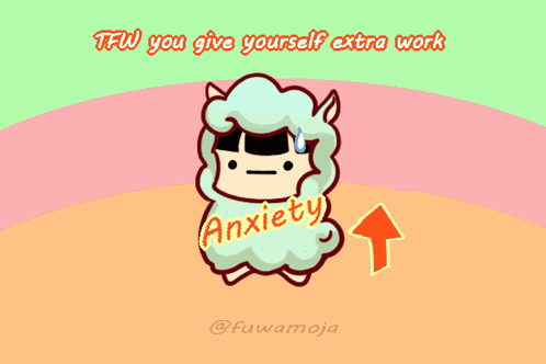 Sheep Cartoon With Anxiety