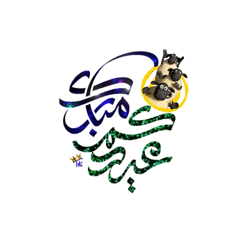 Sheep Surrounded by Arabic Writing