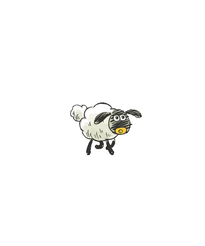 Sheep With Yellow Ring Drawing