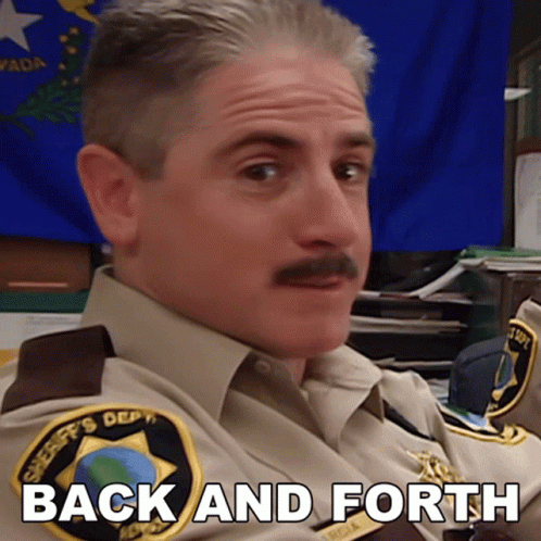Sheriff In Uniform Saying Back And Forth GIF