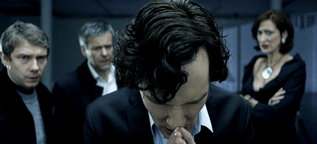 Sherlock David Cumberbatch Shocked Martin Freeman GIF