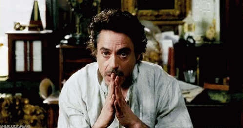 Sherlock Holmes Contemplating Something GIF