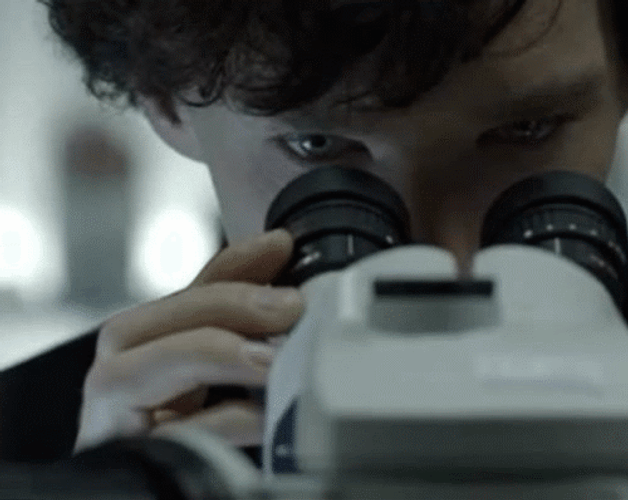 Sherlock Holmes Looking At Microscope GIF