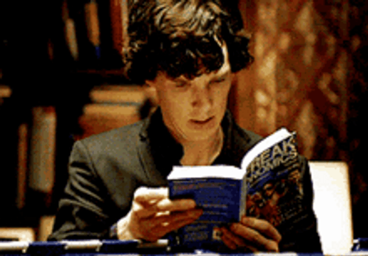 Sherlock Holmes Reading Book GIF