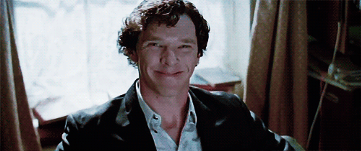 Sherlock Holmes Winking Cute Smile GIF