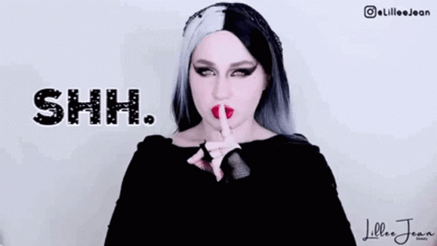 Shh Woman With Black And White Hair Color GIF