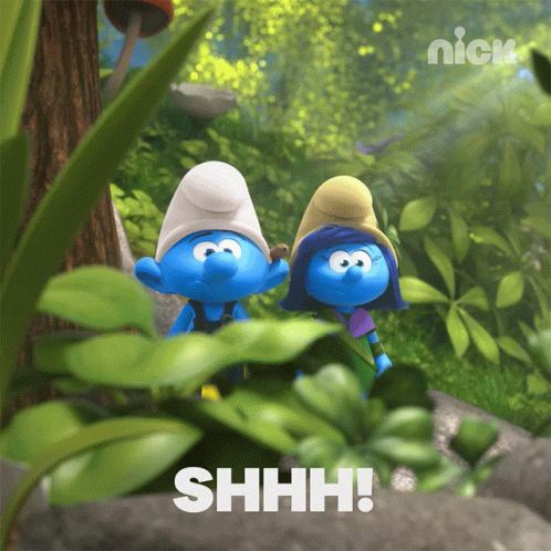 Smurfs Says Shhh GIF