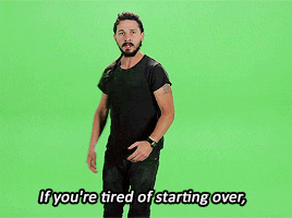 Shia Labeouf Clapping And Saying Stop Giving Up GIF