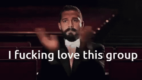 Shia Labeouf Clapping Saying I Love This Group GIF