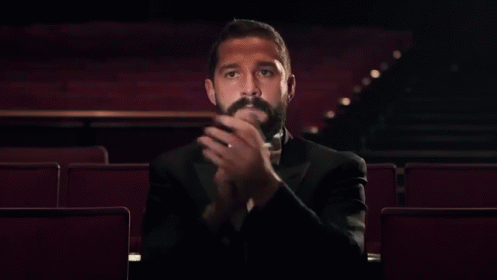 Shia Labeouf Clapping With Standing Ovation GIF