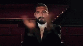 Shia Labeouf Clapping With Standing Ovation Zoom In GIF