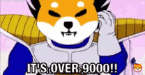 Shiba In Son Goku Outfit It's Over 9000 GIF