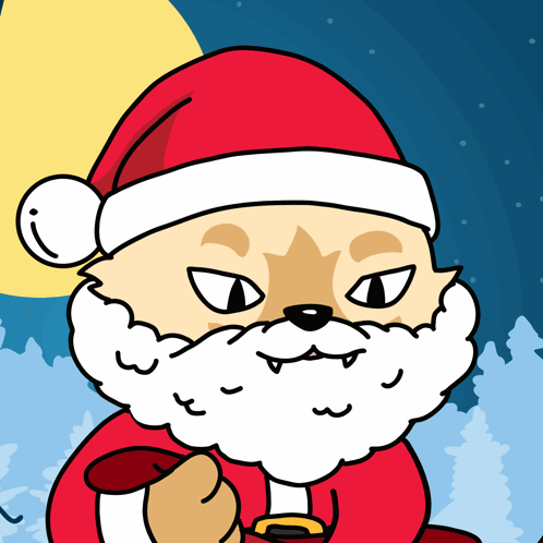 Shiba Inu Dressed As Santa Claus GIF