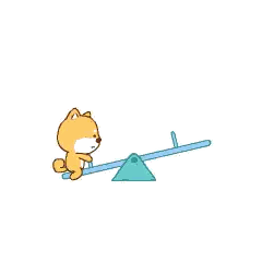 Shiba Inu Sitting on Seesaw