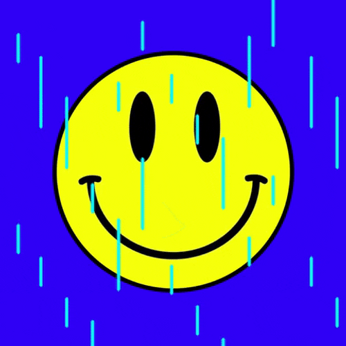 Shifting Rainy Day Smiley Face Emoji GIF