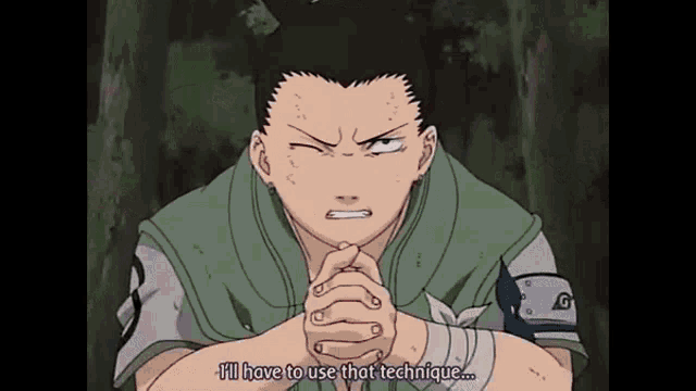 Shikamaru Naruto Shadow Neck Choke Technique GIF