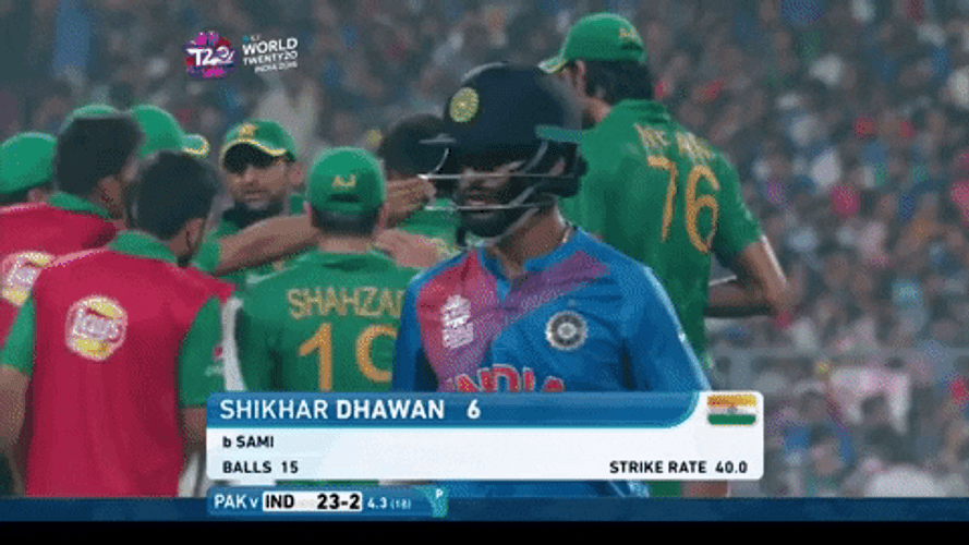 Shikhar Dhawan India Pakistan Cricket Match GIF 