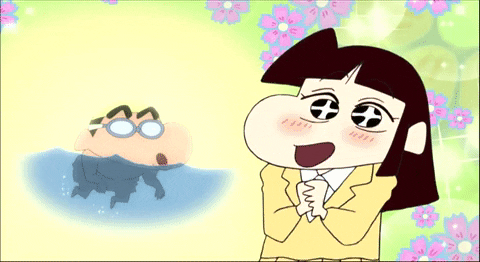 Shin Chan And Ai Suotome Talking GIF