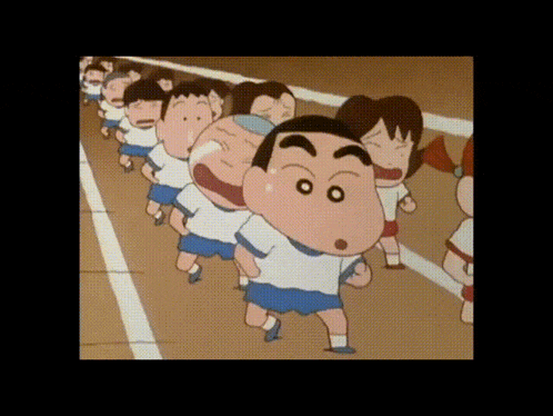Shin-chan Marching Gif GIF