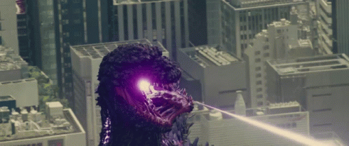 Shin Godzilla Unleashing Laser And Flames On Air GIF