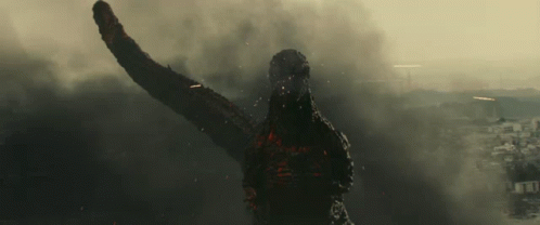 Shin Godzilla Taking Gunfire Attacks GIF