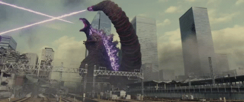 Shin Godzilla Wreaking Havoc In City GIF