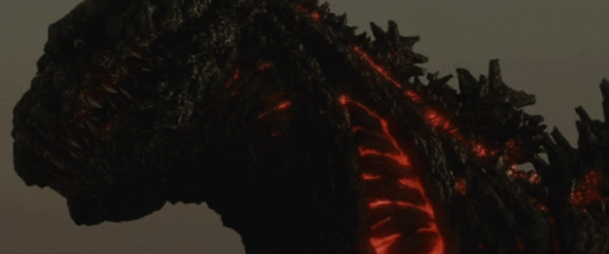 Shin Godzilla Showing Fiery Dorsal Plates Spine GIF