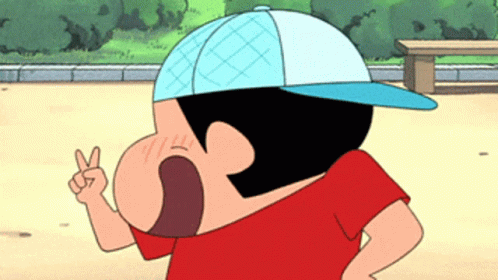Shinchan Peace Laughing GIF