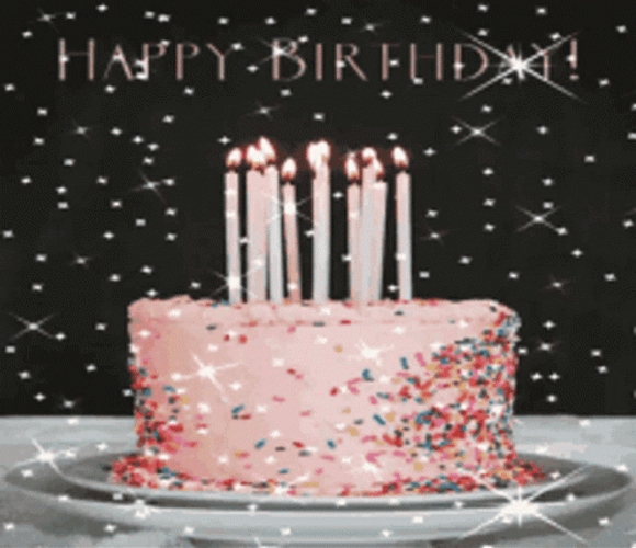 Shining Cake Happy Birthday GIF