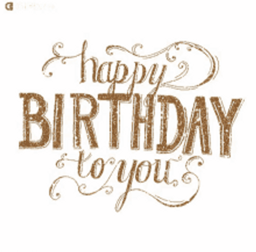 Shining Gold Happy Birthday To You Text GIF
