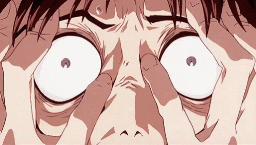 Shinji Hands On Shocked Face GIF