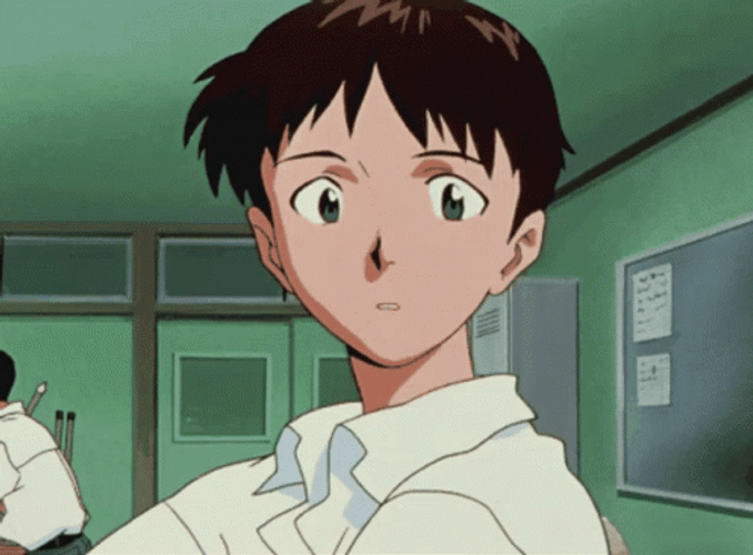 Shinji Hit By Broom GIF