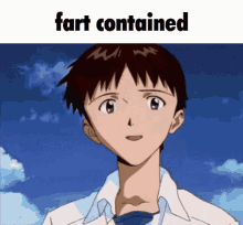 Shinji Ikari Evangelion Fart Contained Thank You Meme GIF
