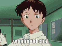 Shinji Ikari Evangelion Good Night Chat Broom Smack GIF