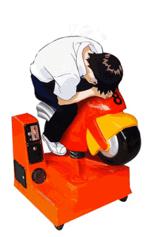 Shinji Ikari Evangelion Sad Position Kiddie Motor Ride GIF