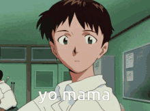 Shinji Ikari Evangelion Yo Mama Broom Smack Meme GIF