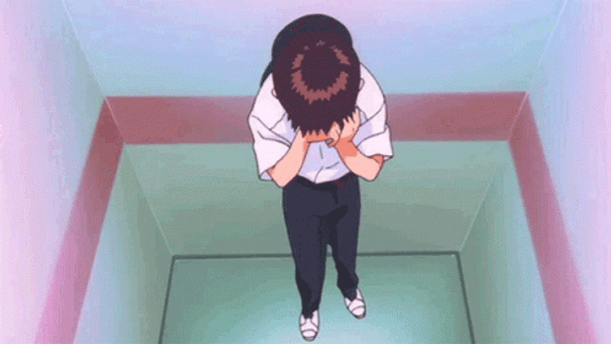 Shinji Wiping Face GIF