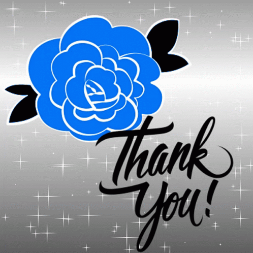Shinning Blue Black Thank You Clipart GIF