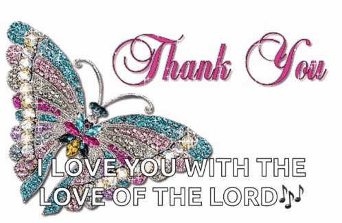 Shinning Butterfly Thank You Clipart GIF