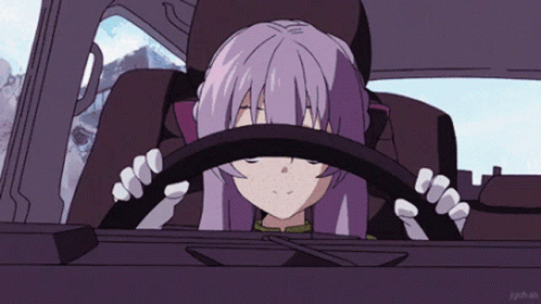Shinoa Higari Driving Car Anime GIF