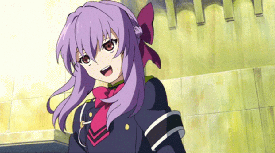 Shinoa Hiragi Purple Anime GIF