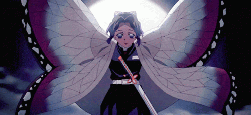 Shinobu Anime Plummeting Butterfly Wings GIF