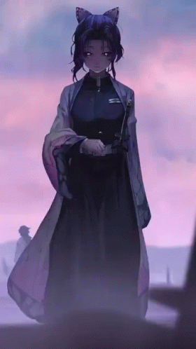 Shinobu Kocho Butterfly On Her Hands GIF