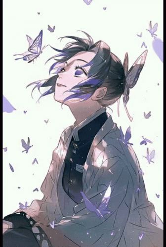 Shinobu Kocho Fan Edit Butterflies And Hearts GIF