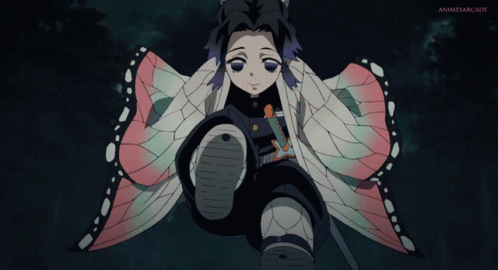 Shinobu Kocho Fighting & Kicking GIF