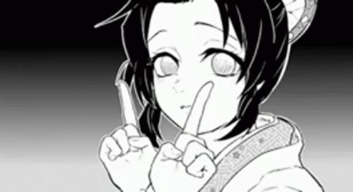Shinobu Kocho Manga Art Two Fingers GIF