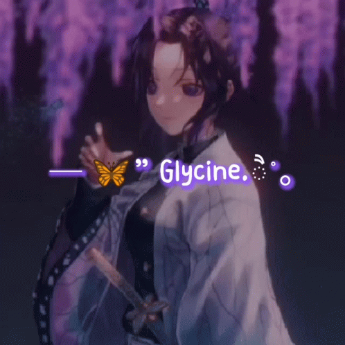 Shinobu Kocho With Purple Plant Background GIF