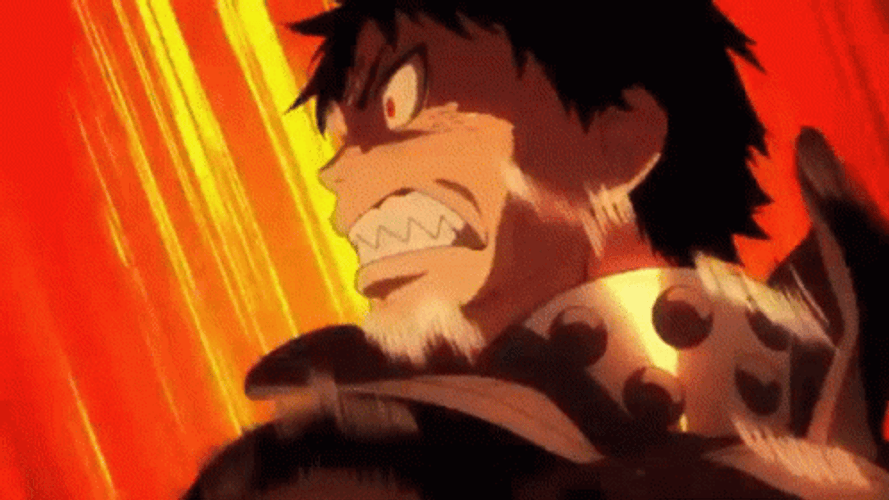 Shinra Kusakabe Intense Fiery Appearance GIF